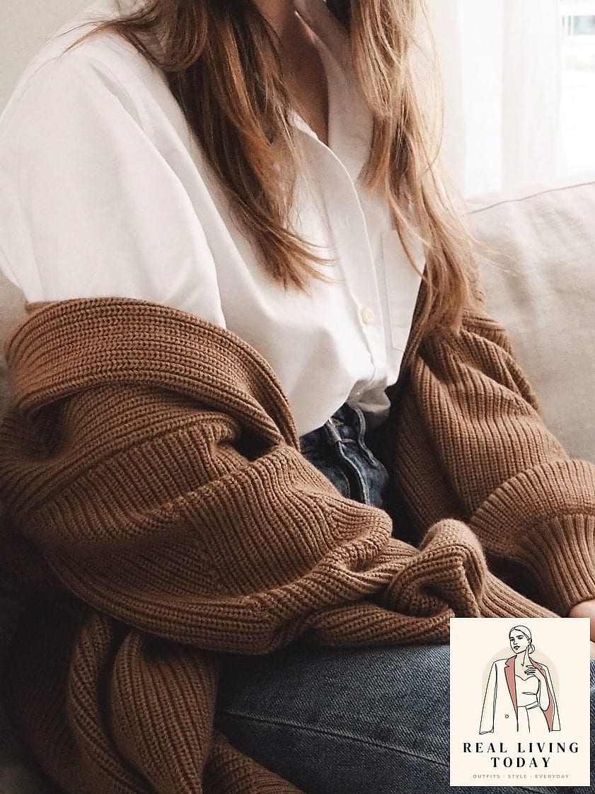Layered Button-Down Under a Sweater
