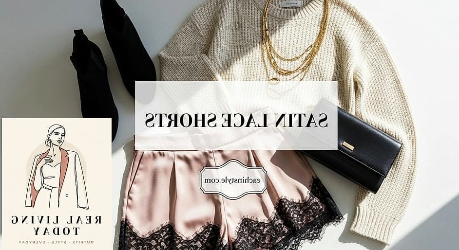 26 Satin Lace Shorts Outfit That Will Elevate Any Wardrobe 9 Layered Gold Jewelry Look