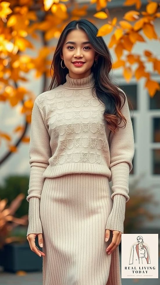 The Layered Skirt and Sweater with a Statement Coat