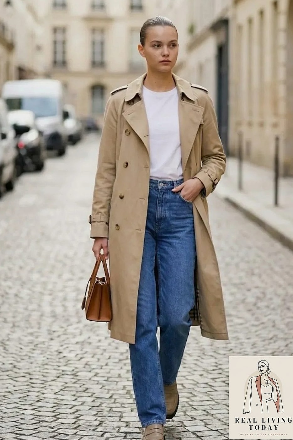 24 White Tee Outfit Worth Pinning Immediately 8 Layered Under a Trench Coat