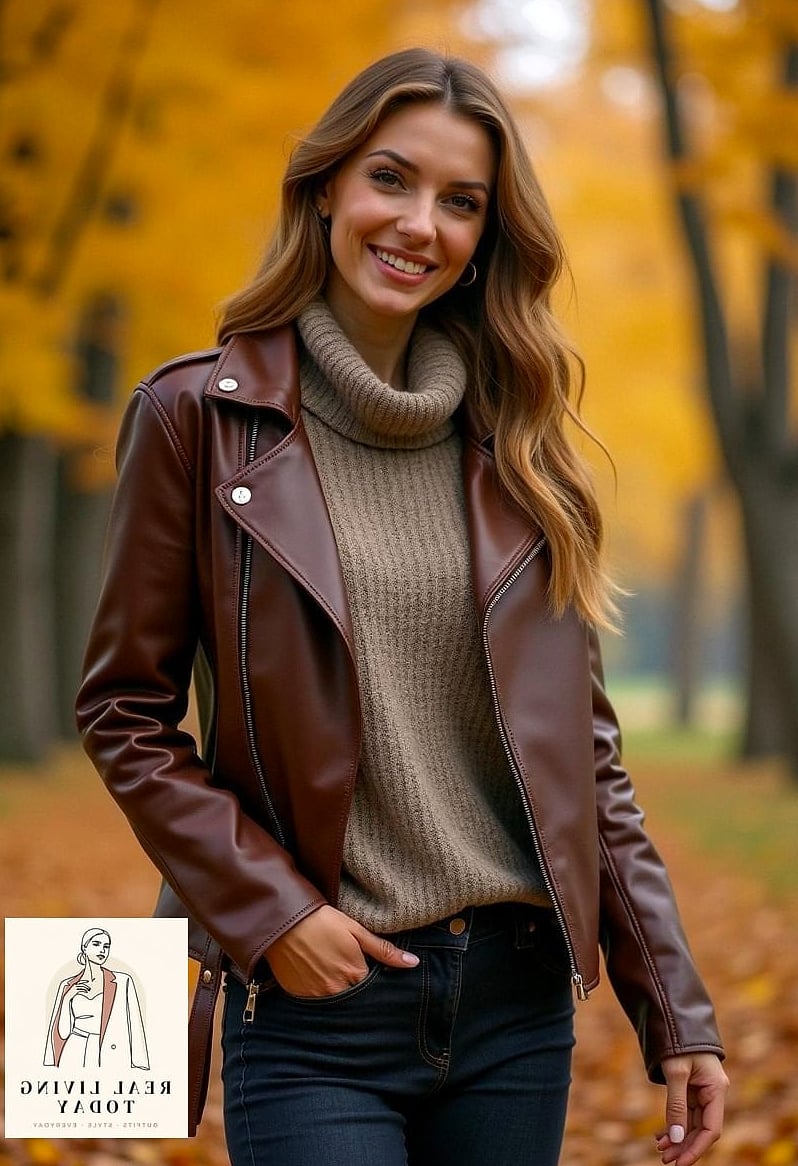 23 Womens Autumn Outfit That Are Going Viral on Pinterest 8 Leather Jacket and Mini Skirt Combo