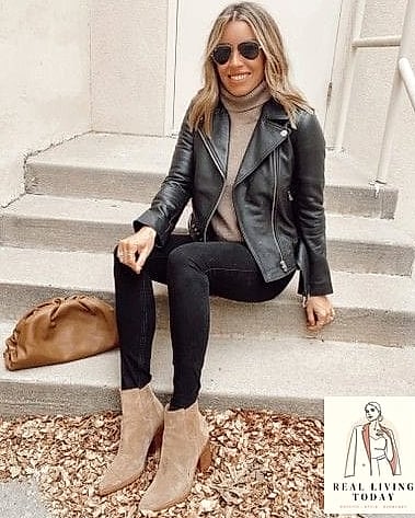 The Leather Jacket and Dress Combo