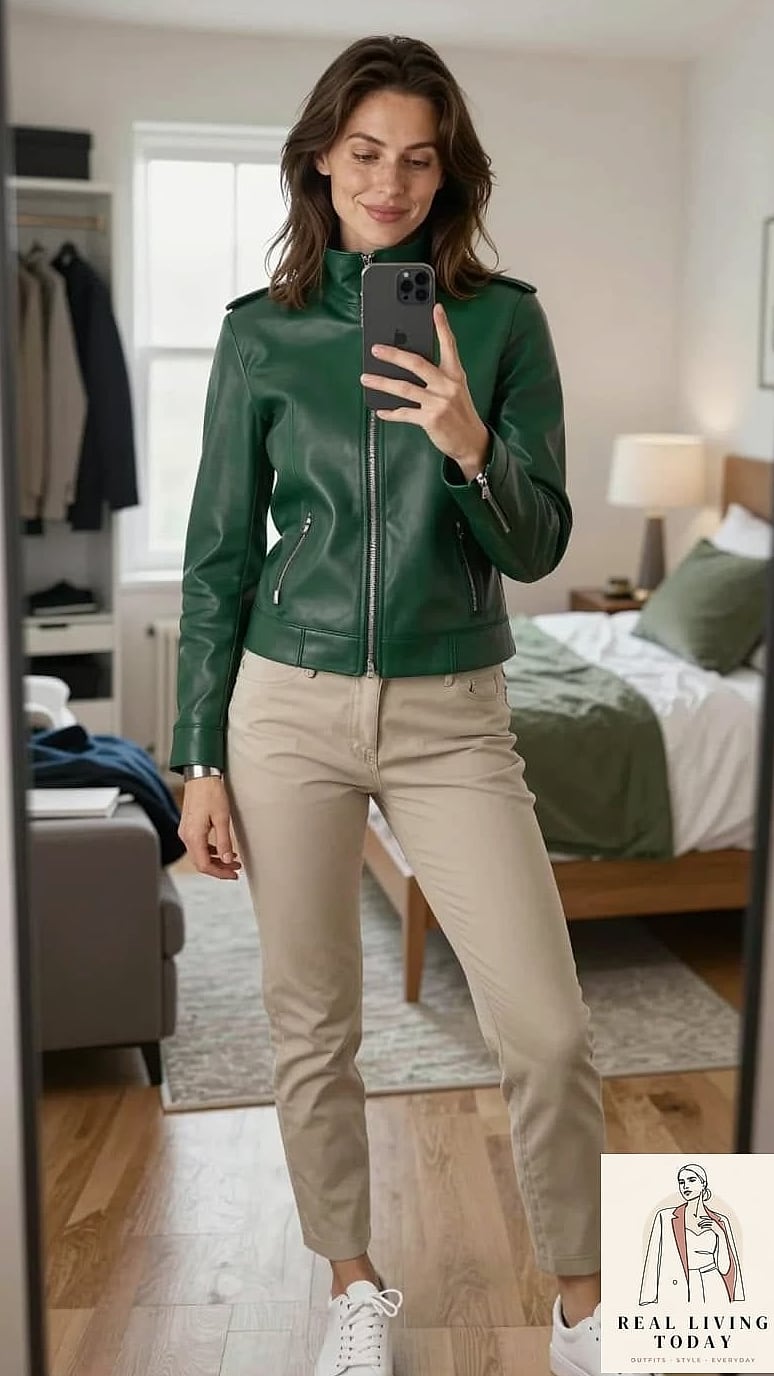 The Leather Jacket Over a Dress