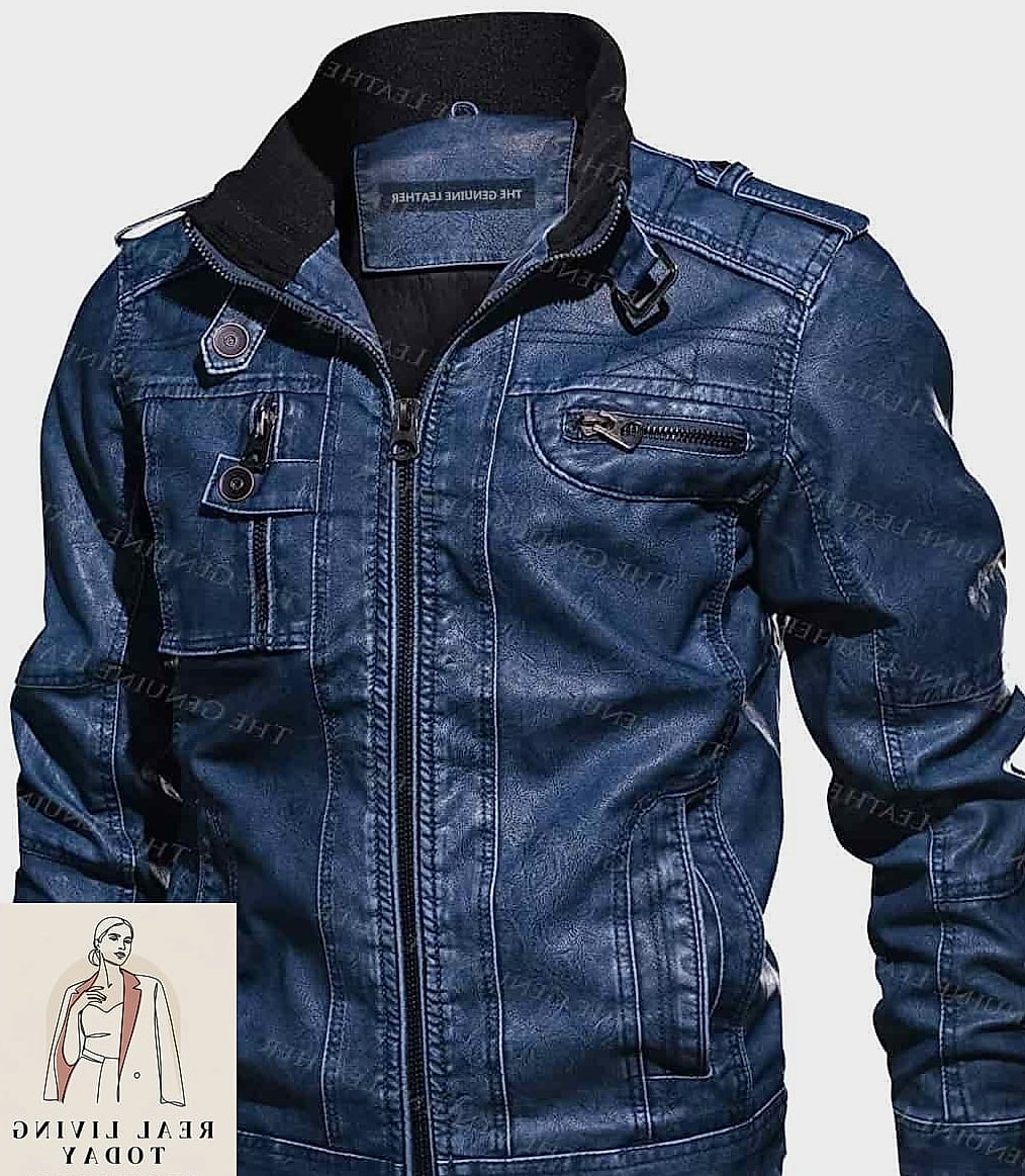 30 Dark Blue Jeans Outfit That Actually Look Amazing 5 Leather Jacket and White Sneakers
