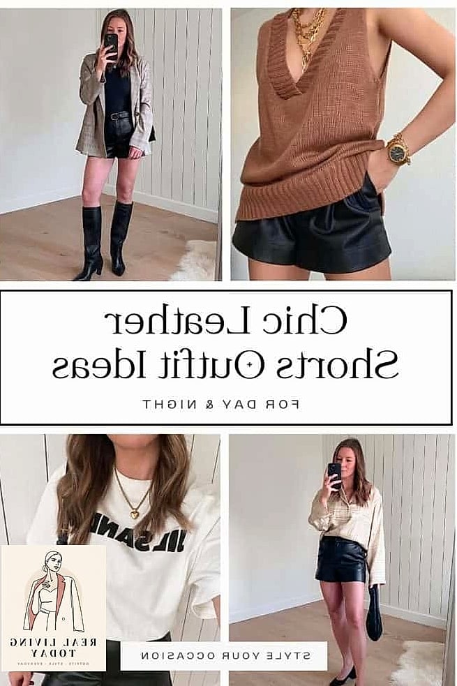 24 Leather Jacket Outfit You'll Want to Wear on Repeat 22 Leather Jacket With Running Shorts