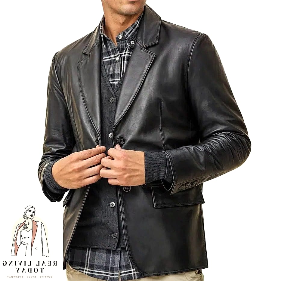 24 Leather Jacket Outfit You'll Want to Wear on Repeat 24 Leather Jacket Layered Over a Blazer
