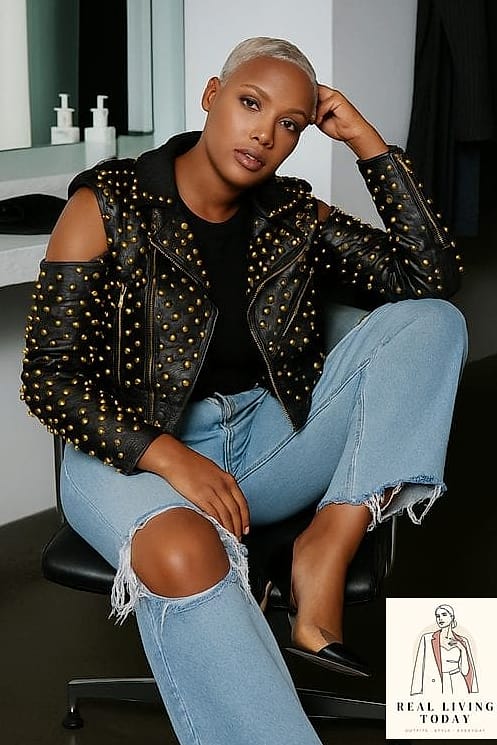 28 Edgy Work Outfits You'll Want to Wear on Repeat 21 Leather Moto Vest Over a Button-Down