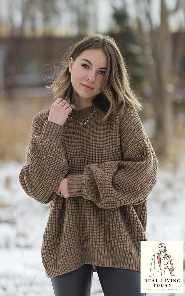 30 Leggings Outfit Fall to Copy Right Now 3 Leggings with a Chunky Knit Sweater