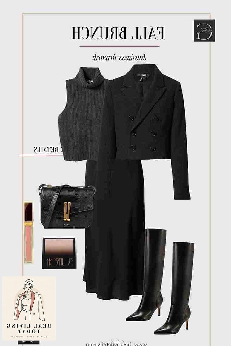 23 Fall Brunch Outfit That Look Effortlessly Chic 4 The Little Black Dress with Tights