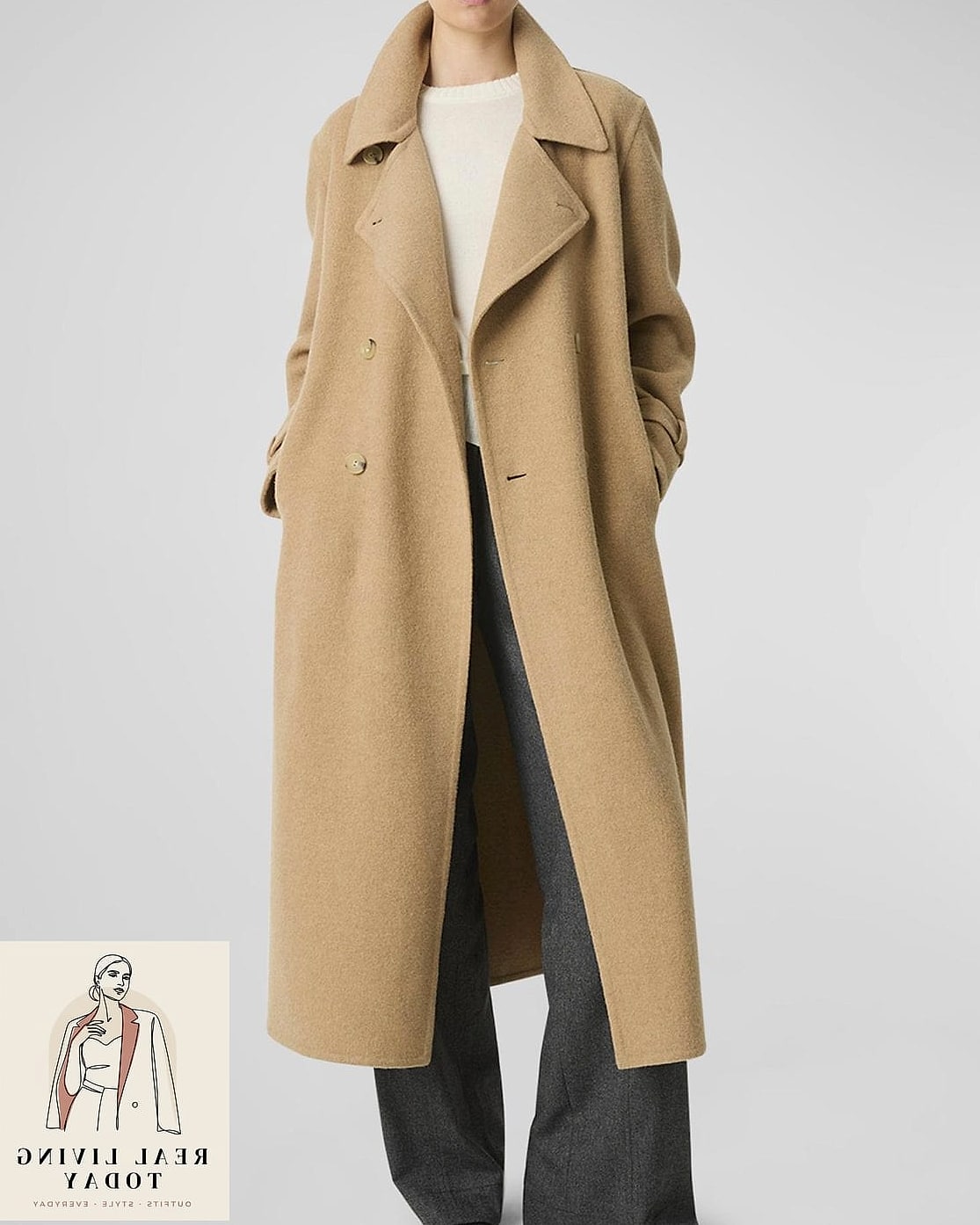 22 Coat Outfit Ideas That Will Make You Look Like the Coolest Girl This Season 16 Long Wool Coat with Chunky Sneakers