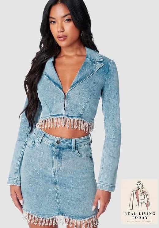 28 Denim Mini Skirt Outfit Worth Pinning Immediately 28 Matching Set Blazer and Skirt Swap
