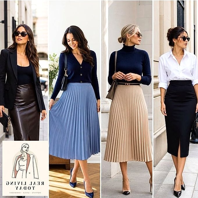 The Midi Skirt and Chunky Knit Sweater Pairing
