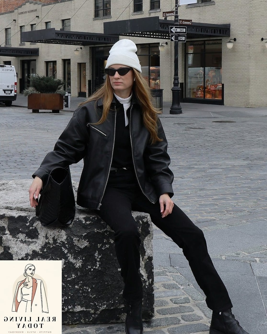 24 Leather Jacket Outfit You'll Want to Wear on Repeat 15 The Monochrome All-Black Leather Look