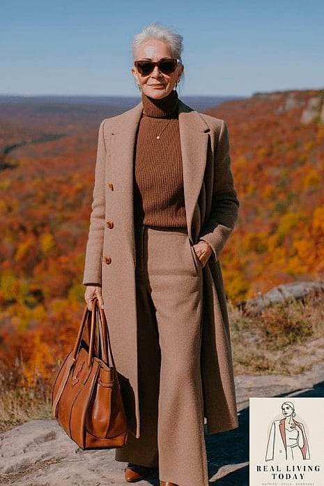 23 Womens Autumn Outfit That Are Going Viral on Pinterest 7 The Monochrome Camel Outfit