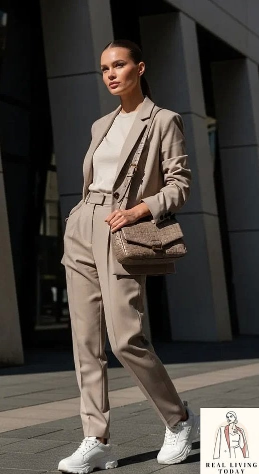 28 Edgy Work Outfits You'll Want to Wear on Repeat 6 Monochrome Grey Look With Chrome Accessories