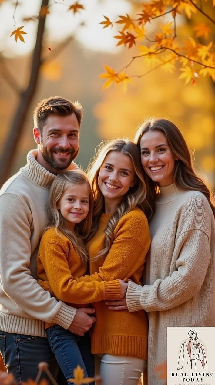 22 Fall Family Photo Color Schemes That Are Easy to Copy and Look Beautiful 5 Mustard and Chocolate Brown