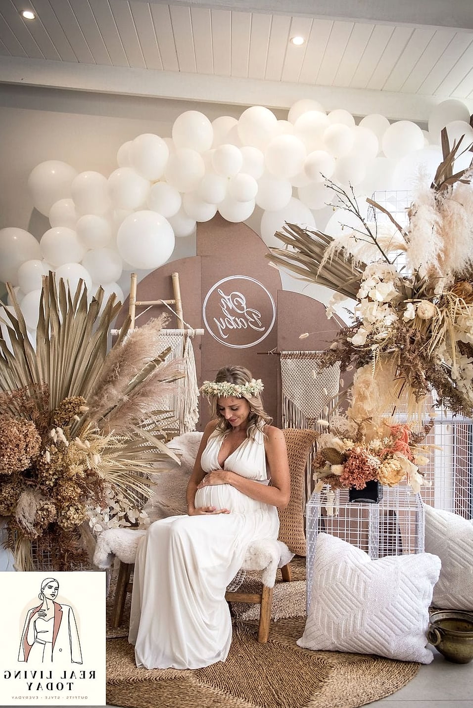 25 Chic Baby Shower Outfits for Guests That Are Totally On-Trend Right Now 14 Off-the-Shoulder Top and Trousers