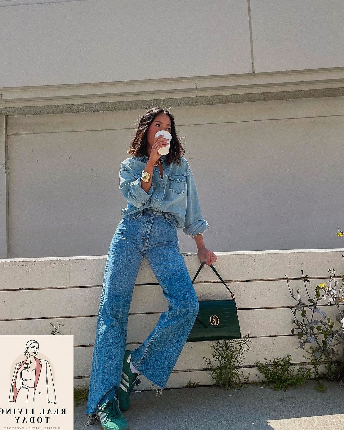 29 Trendy Sneakers Outfit You Need to Know About 23 Off-the-Shoulder Top and Wide-Leg Jeans