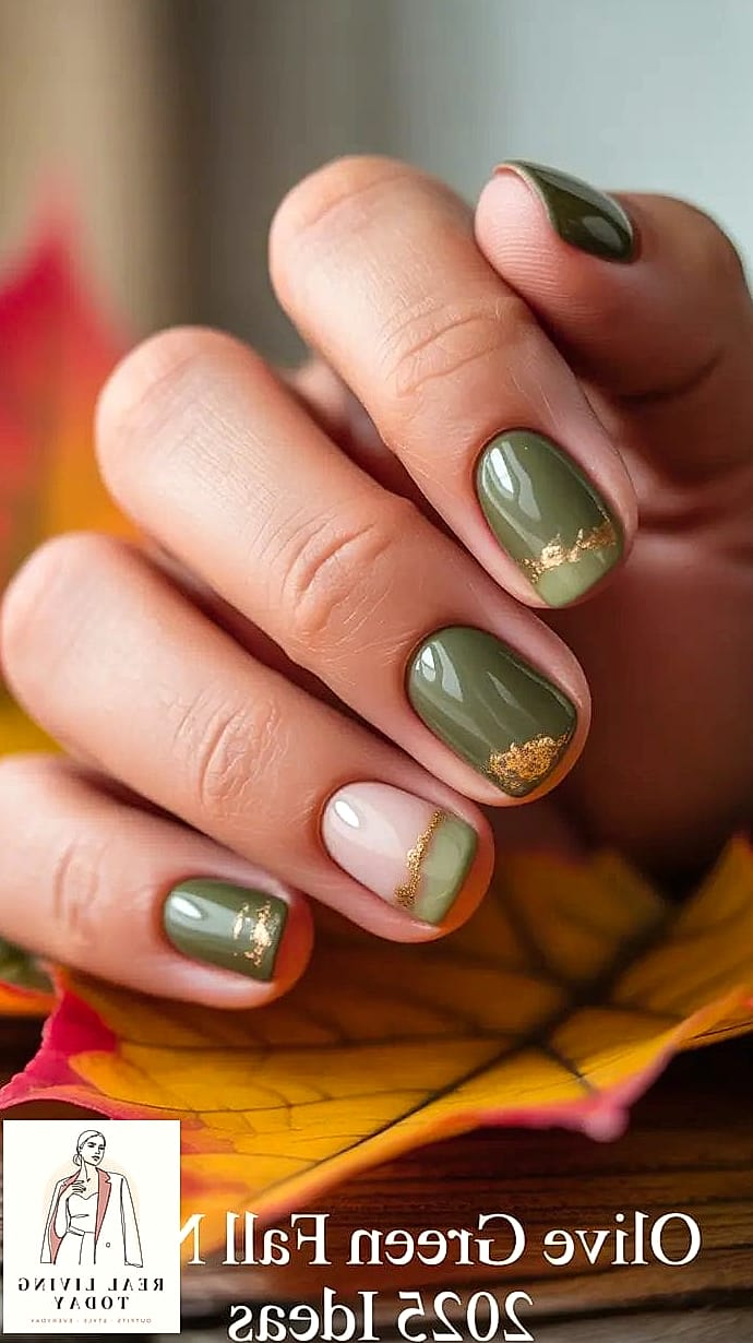 25 Fall Nail Ideas Worth Bookmarking Right Now 22 Olive Green