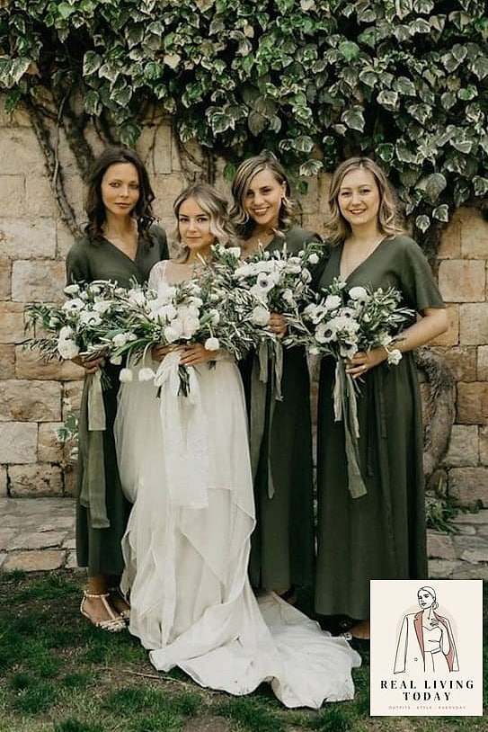 30 Dresses For A Fall Wedding As A Guest That Are Going Viral on Pinterest 16 Olive Green One Shoulder Dress