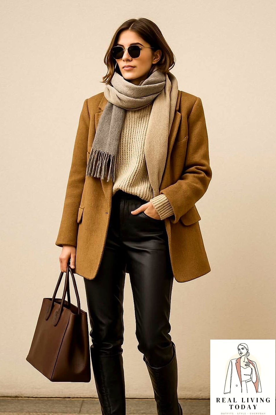 25 Friendsgiving Outfit Ideas That Are Stylish, Cozy and Totally Pinterest-Worthy 2 The Oversized Blazer and Bike Shorts Combo