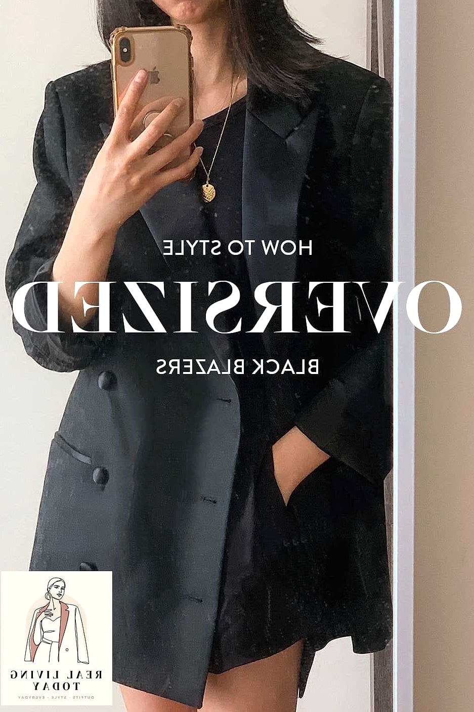 25 All Black Outfit Ideas That Are Sleek, Chic and Endlessly Versatile 2 Oversized Blazer Over a Bodysuit