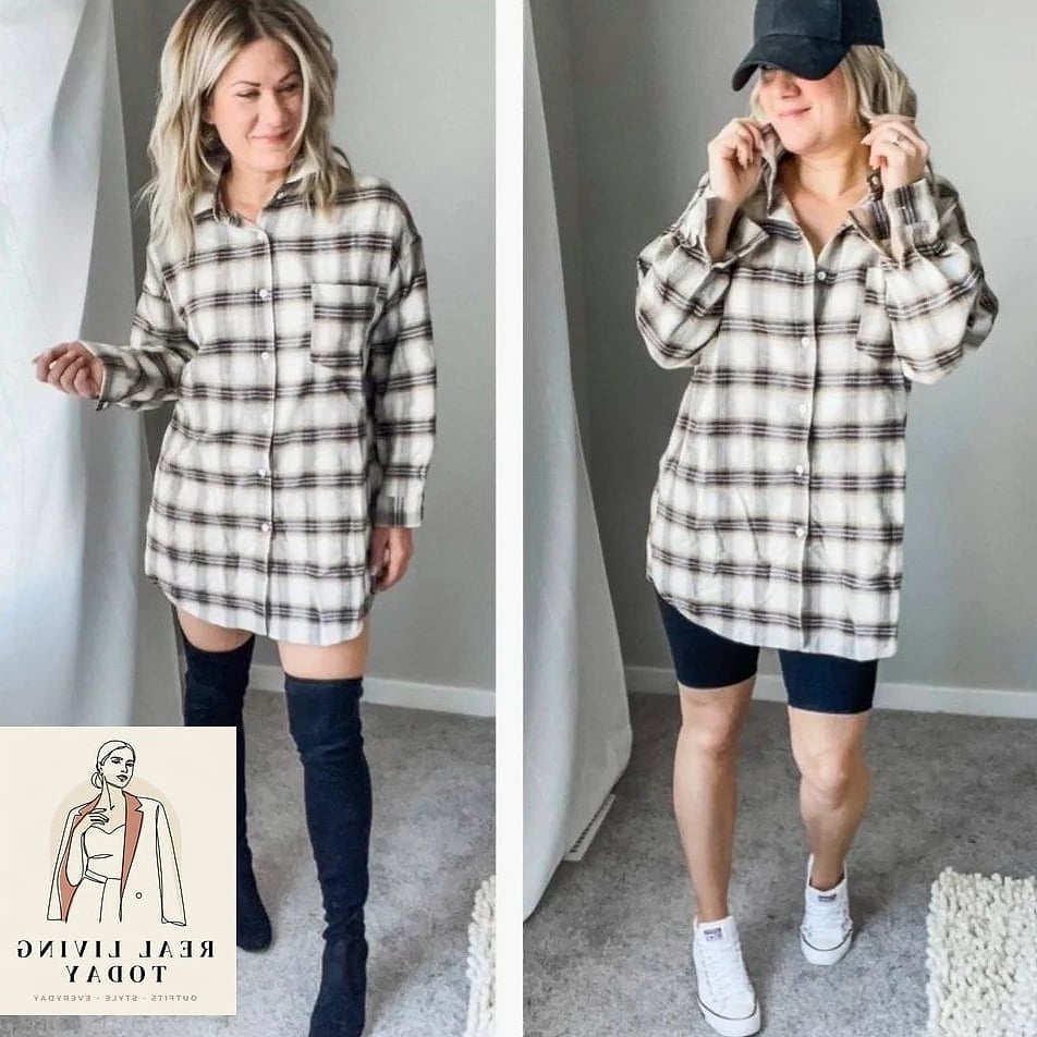 Oversized Flannel with a Slip Dress Underneath