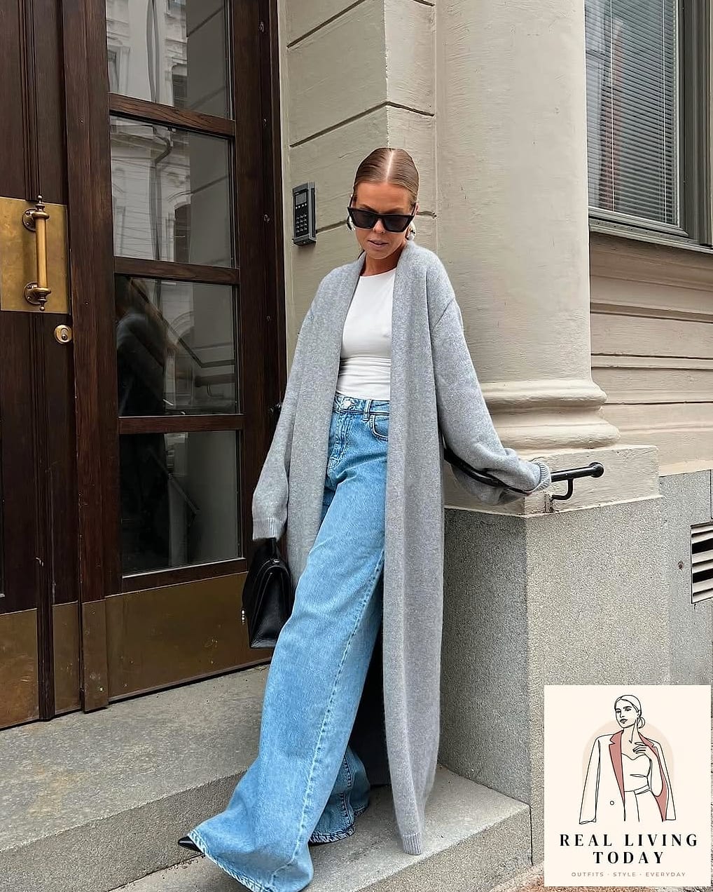 Paired with a Cardigan for a Softer Look
