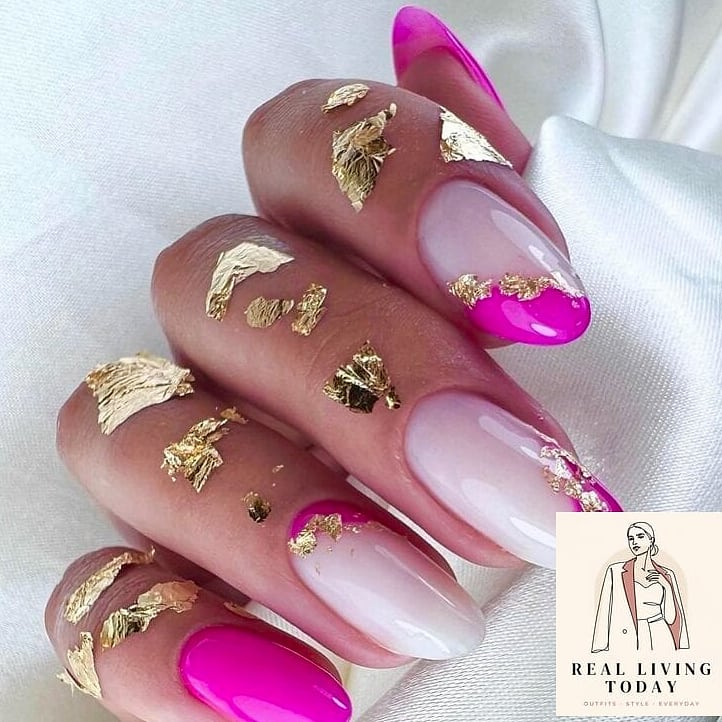 25 Pink Nail Ideas for Every Mood and Skill Level — Your Next Manicure Is Here 8 Pink and Gold Accent Nails