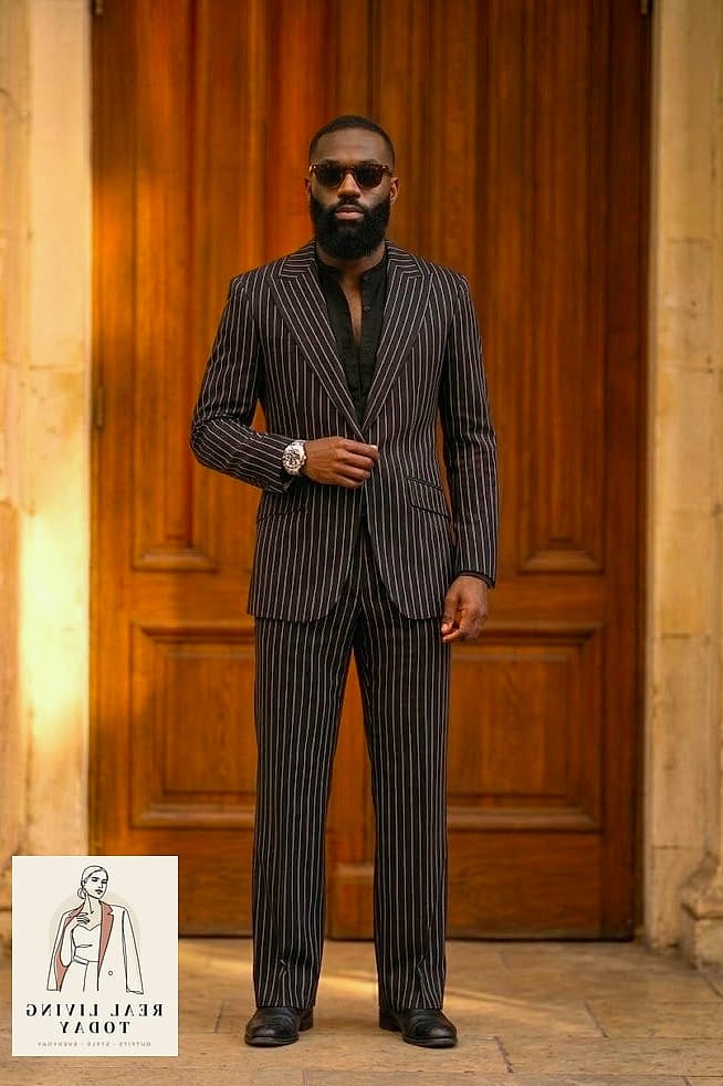 28 Edgy Work Outfits You'll Want to Wear on Repeat 5 Pinstripe Suit With Combat Boots