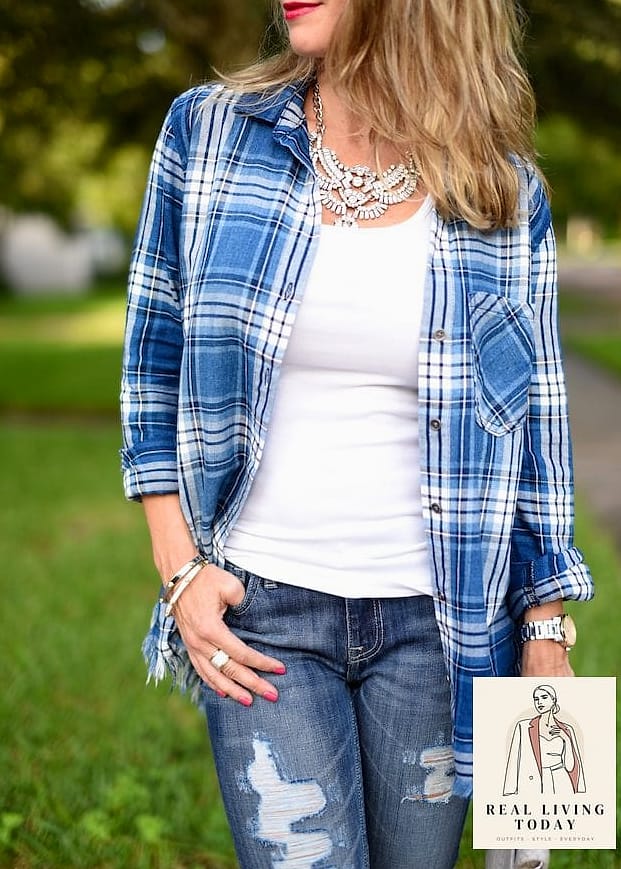 Plaid Button Down as a Layering Piece