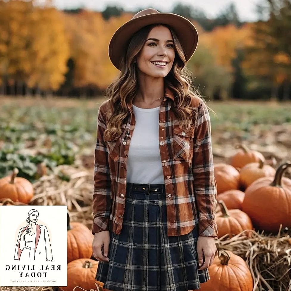 22 Cute Pumpkin Patch Outfit Ideas That Are Cozy and So Instagram-Worthy 13 Plaid Flannel Dress