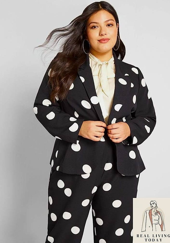 28 Polka Dot Outfit Trend Going Viral Right Now 18 Polka Dot Blazer Over a White Tee and Jeans