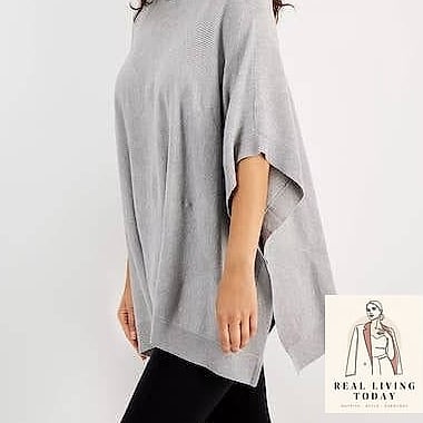 20 Sweater Over Dress That Actually Look Amazing 17 Poncho-Style Sweater Over a Turtleneck Dress