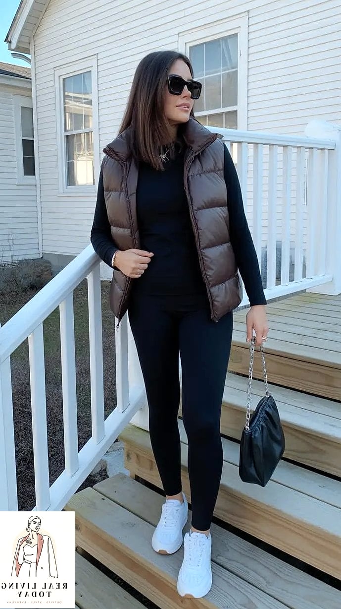 30 Millennial Mom Outfits That Are Seriously Stylish Right Now 14 The Puffer Vest Layer