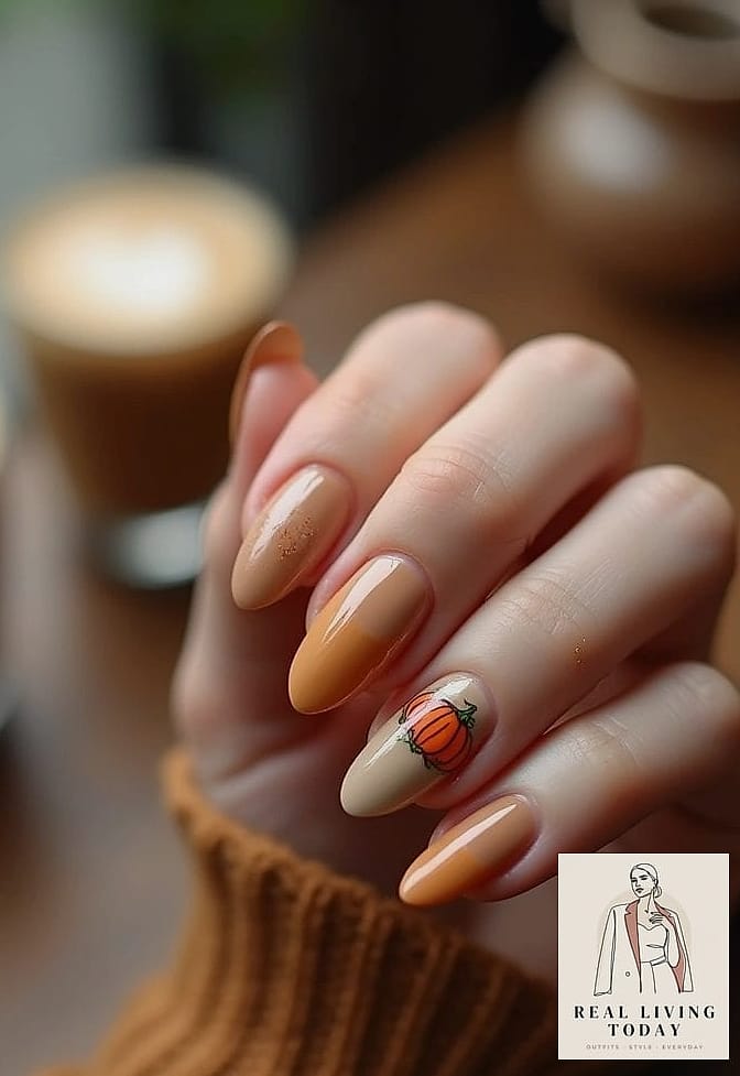 25 Fall Nail Ideas Worth Bookmarking Right Now 14 Pumpkin Spice Orange