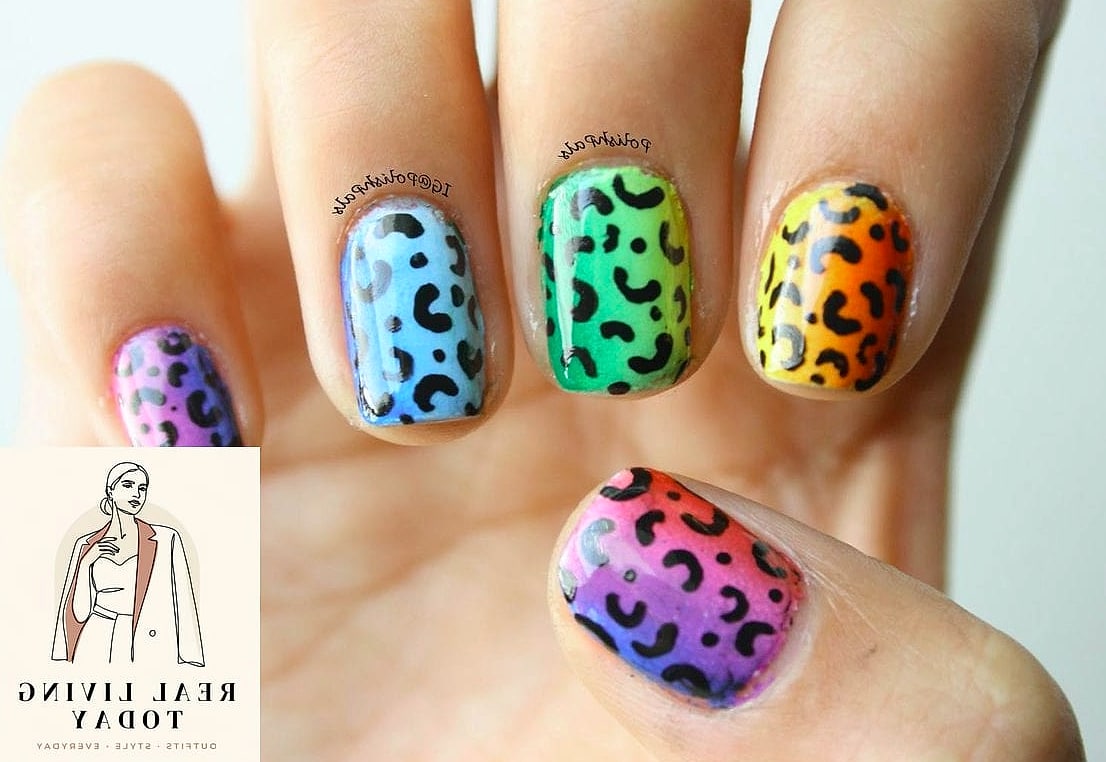 22 Rainbow Press On Nails Ideas That Are Going Viral on Pinterest 14 Rainbow Leopard Print Nails