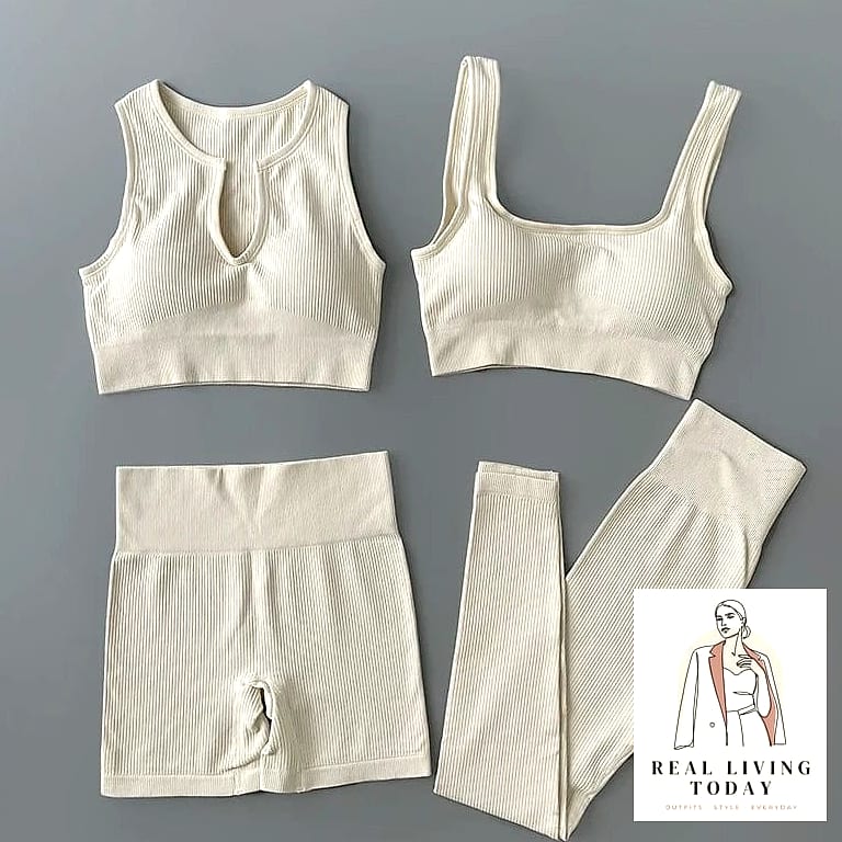 21 Yoga Outfit Ideas That Are Going Viral on Pinterest 13 Ribbed Set in a Bold Color
