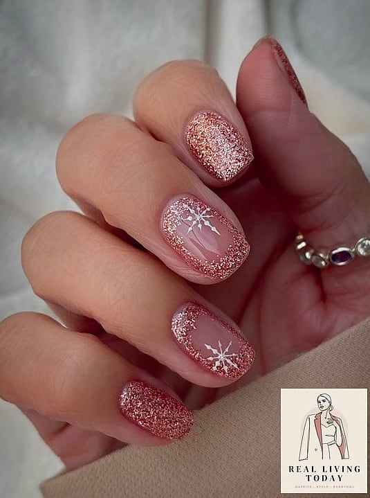 28 Holiday Press On Nails And Manicure Ideas Worth Bookmarking Right Now 15 Rose Gold Marble Nails