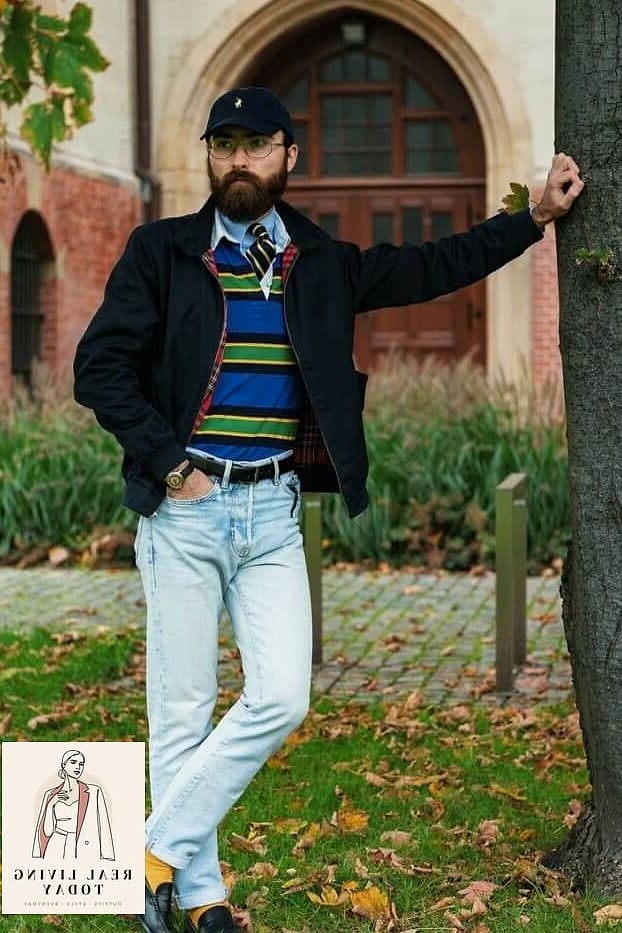 Rugby Shirt Under a Denim Jacket
