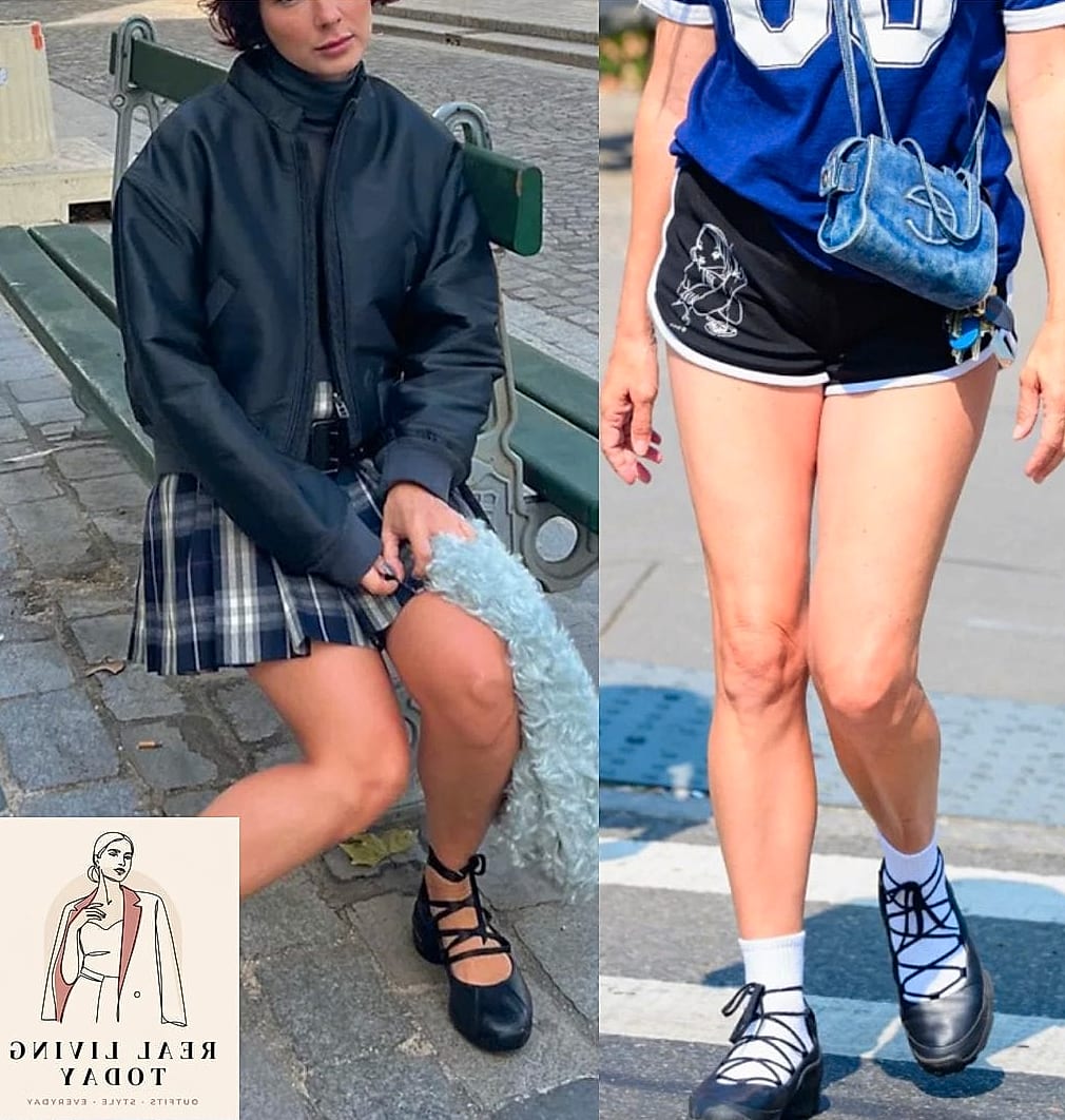 25 Ballet Sneakers Outfit That Will Elevate Any Wardrobe 11 Running Shorts and a Baggy Tee