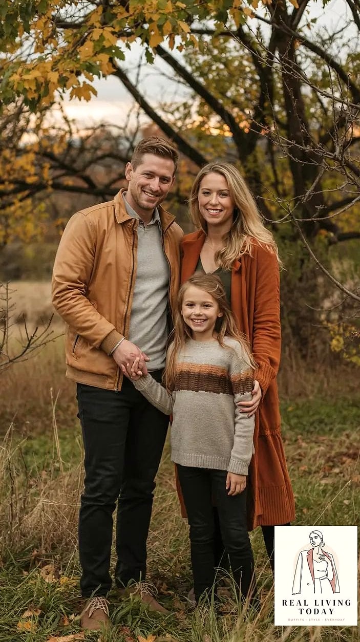 22 Fall Family Photo Color Schemes That Are Easy to Copy and Look Beautiful 2 Rust, Camel, and Cream