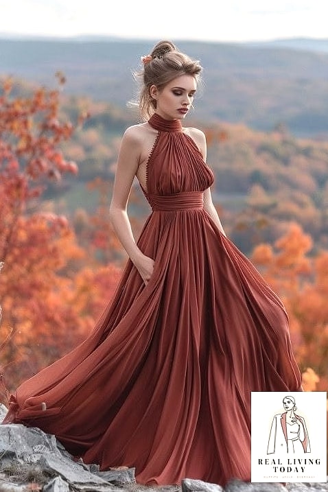 30 Dresses For A Fall Wedding As A Guest That Are Going Viral on Pinterest 5 Rust Colored Off The Shoulder Dress