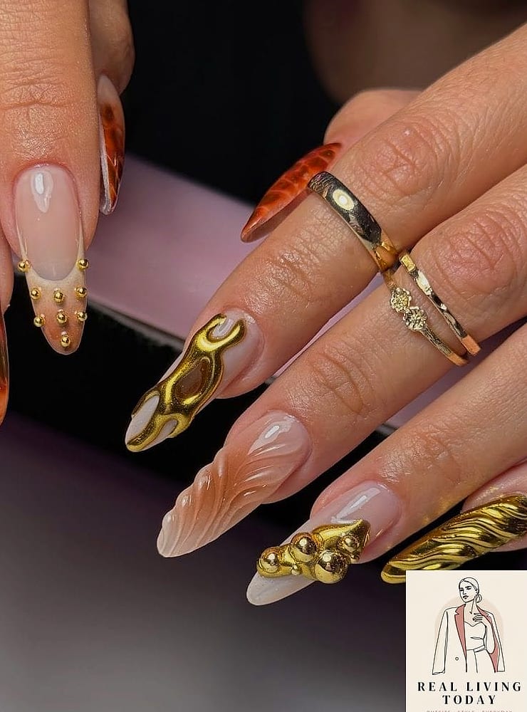 25 Fall Chrome Nail Ideas So Good They're Worth Every Penny at the Salon 4 Rust Orange Chrome for a Cozy Statement