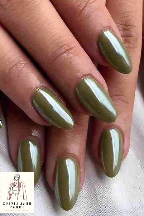 25 Fall Chrome Nail Ideas So Good They're Worth Every Penny at the Salon 23 Sage Green Chrome for an Earthy Edge