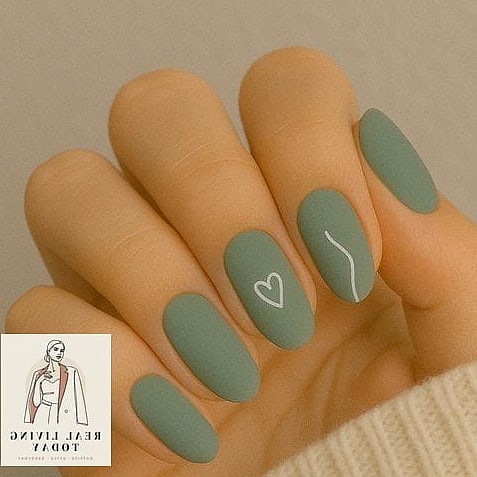 Sage Green Abstract Line Art