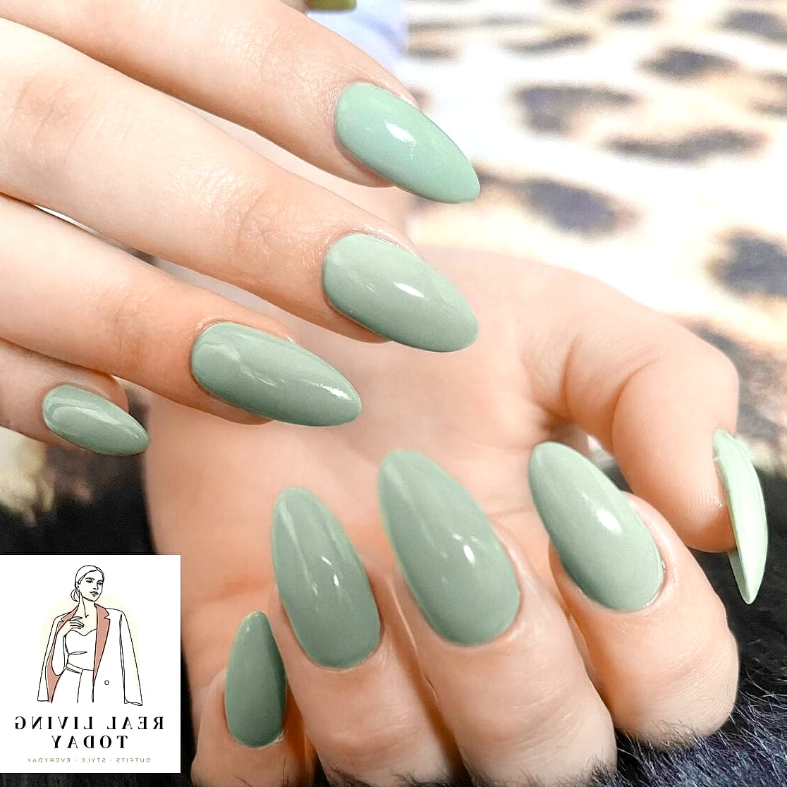 Sage Green Velvet Nails