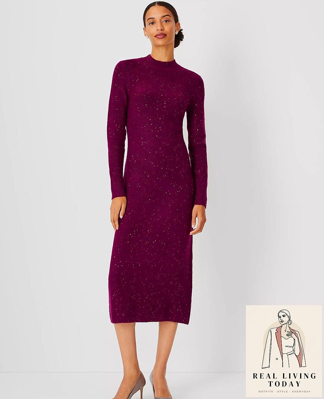 20 Sweater Over Dress That Actually Look Amazing 15 Sequin Sweater Over a Simple Dress