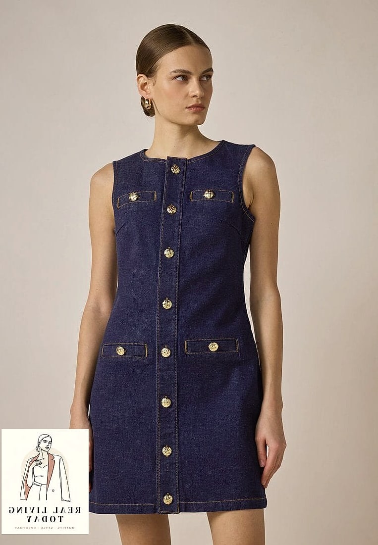 30 Dark Blue Jeans Outfit That Actually Look Amazing 30 Slip Dress Layered Over Jeans