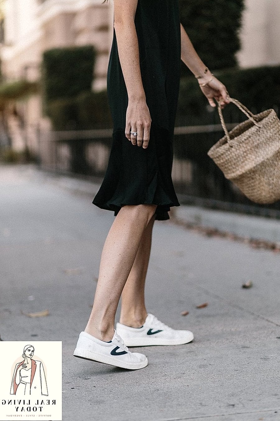 29 Trendy Sneakers Outfit You Need to Know About 3 Slip Dress with White Sneakers